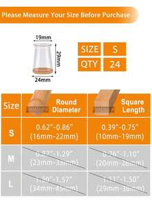 4/8/16/24pcs Thickened Silicone Furniture Leg Pads - Transparent Chair Leg Covers, Noise Reduction, Shock Absorption, Floor Protection, Durable Furniture Sliders, Suitable For Tables, Chairs, Sofas, Coffee Tables, Non-Scratch (Round, Square) - Transparent Light Brown - View 21