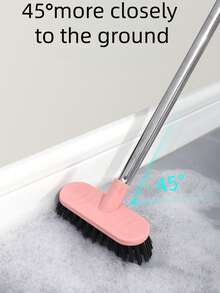 1/2pcs Multi-Functional Plastic Cleaning Tool - Long Handle Stiff Bristle Manual Floor Brush, Suitable For Bathroom And Toilet Tile, Toilet Cleaning Brush, Bathroom Cleaning, Toilet Brush And Holder, Bathroom Floor Cleaner, Floor Brush Magic, Bathroom Crevice Brush