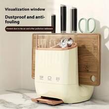 Knife And Chopstick Holder Organizer, 2-In-1 Utensil Stand With Drain Tray, Countertop Kitchen Knife Block And Chopsticks Storage Box, Space Saving Desktop Cutlery Dock (2025 New Design)