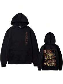 Anime Demons Slayers Kokushibo Douma Akaza Hantengu Gyokko Graphic Hoodie Men Women Cartoon Oversized Pullover Man Vintage HoodiesWarm And Comfortable - 黑色 - 查看 1
