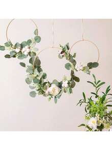 10/1000 piezas Hojas de eucalipto artificiales, plantas falsas, decoración para el hogar, restaurante, sala de estar, jardín exterior, arreglos florales, accesorios de fotografía, jarrones, paredes de flores, coronas, ramos de novia, decoraciones de boda, materiales DIY para coronas, decoración de fiesta de cumpleaños, accesorios de decoración del hogar - Verde 1 - Ver 7