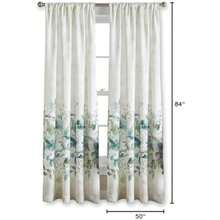 CHF Panel de Cortina Individual con Estampado Floral de Acuarela, Bolsillo para Barra, 84 Pulgadas,(Aqua 127An x 213.4Al cm (1 Paneles)) - Multicolor - Ver 3