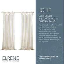 Home Fashions Cortina Ajustable Semi-Transparente, Panel Singular, Cortina paño de Ventana, Cottage, Azul Suave, 52" x 95" (1 Panel), 1, 1(132.1An x 274.3Al cm (1 Paneles) Marfil) - Multicolor - Ver 2