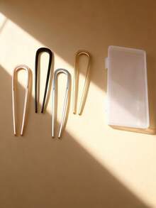 2/3/4 优雅复古法式发夹 - 单支合金 U 型发夹，金色金属发髻夹盒套装，扭曲发夹叉，适合所有发质，纯色，轻松打造无阻碍发髻，适合 14 岁及以上人群，梳子，侧梳，头饰，发饰，女士发饰 - 彩色 - 查看 12