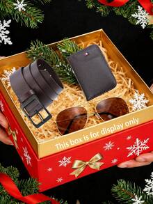 3pcs Fashion Casual Stylish Business Men's Belt Set + Glasses + Wallet, Suitable For Daily Outings, Great For Graduation, Thanksgiving, Father's Day, Birthday, Christmas Gifts - Multicolor - View 13