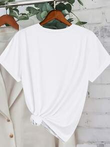 Howell T恤短袖植物夏季海滩印花女式卡通休闲时尚图案常规T恤上衣女士旅行T恤 - 白色 - 查看 2