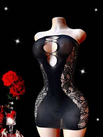 Conjunto de lencería sexy, vestido hueco de mujer de red de pescar lencería sexy para una noche romántica