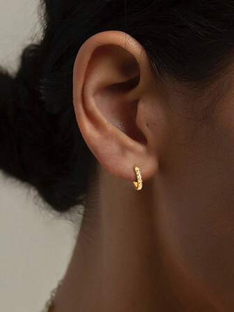 1 Pair S925 Sterling Silver Geometric Rhombus Design Earrings, Elegant & Fashionable Jewelry Accessories, Great Gift For Mother, Girlfriend, Friend, Couple, Daily Wear