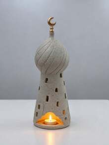 1pc Elegant Middle Eastern Architecture Incense Burner, Resin Crescent Moon Element Islamic Ramadan And Eid Decoration, Suitable For Ramadan And Eid Gifts, Perfect For Middle Eastern And Arabic Style Decor, Incense Stick Holder - Multicolor - View 8