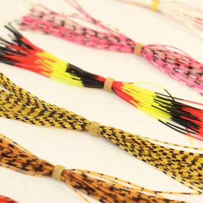 30 piezas de faldas de línea de pesca de silicona para señuelos giratorios, señuelos zumbadores, ranas, alambres de goma para señuelos/cebos DIY en colores surtidos