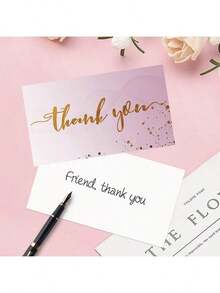 40pcs Glossy Finish Thankful Appreciation Cards, English Language, Perfect For Birthday, Wedding, Small Business And Online Store Packaging Inserts, All Occasions, 3.5 X 2.1 Inches - Multicolor - View 14