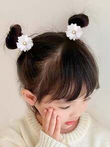 793件/套 女孩水钻花朵发夹，可爱公主风发饰，弹性耐用发圈，刘海发夹，多功能发卡，适合日常佩戴和送礼 - 彩色 - 查看 2