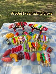 Juego de cocina y barbacoa para niños, cocina simulada con alimentos realistas, set de regalo multipieza para niños, ideal para regalos en fiestas, cumpleaños, Navidad y Año Nuevo - Multicolor - Ver 4