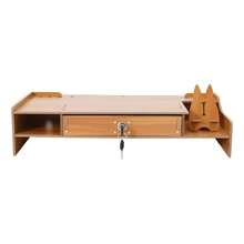 Computer Monitor Stand,  48*20*10.5cm Computer Rack With Lockable Drawer, Monitor Stand - 木頭 - 查看 9