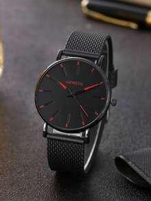 4pcs/Set Men's Fashion Business Casual Quartz Watch With Stylish Bracelet, Necklace And Ring, Suitable As Birthday/Holiday Gift For Men, Such As Back To School, Men's Party, Travel And Other Daily Occasions. Perfect Gift For Graduation, Christmas, Valentine's Day