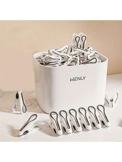 Set de depozitare a cleștilor de rufe din plastic fără sudură - Cutie de depozitare pătrată și cleme rezistente la vânt, Plastic PP de înaltă rezistență, Aderență puternică, Potrivit pentru spălătorie/Uscare în aer liber/Depozitare ordonată a tuturor cleștilor de rufe/Previne pierderea, Ideal pentru părinți/studenți ocupați, Poate fi folosit pentru curtea din spate/ușa dulapului/apartament, De asemenea, un cadou excelent de sărbători pentru vecini, Alegere practică a stilului de viață (Set de clești/Asistent de spălătorie/Uscare în aer liber/Set de depozitare/Viață în apartament/Essential în curtea din spate)