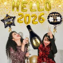 2026 Gold Balloon Set - Giant 40 Inch Happy New Year Champagne Balloons, Happy New Year Balloons, 2026 Number Balloons, 2026 New Year Decorations, 2026 New Year's Eve Party Supplies, New Year's Eve Decorations - Gold - View 3