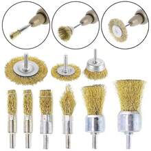 Brass Wire Brush Cup Wheel 10PCS Set For Drill Steel Metal Cleaning Rust Sanding - Champagne - View 8