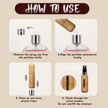 1/2PCS Perfume Bottling At The Bottom Part Of The Bamboo Shell Directly Fills Perfume Bottles, Refillable Mini Perfume Sample Bottle Perfume Container Travel Mist Spray, Used For Cosmetics Essential Oil, Spray Bottle 5ml 8ml Small Empty Bottle - Wood Color - View 9