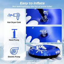 3 Pack Snow Tubes Sledding | 36"/40" Inflatable Heavy-Duty Snow Tube | Thick PVC Snow Sled With Hard Bottom & Handles | Winter Outdoor Family Fun - 粉紅色+藍色+綠色 - 查看 3