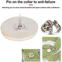 Botones de Broche para Camisa de Mujer, Botones Decorativos para Cuello Botones de Mezclilla Botones Sin Coser Botones Instantáneos Surtidos Herramienta Desmontable Oculta ()(30Pcs) - Multicolor - Ver 8
