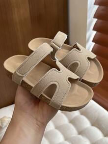 1双卡其色儿童运动凉鞋，幼儿沙滩鞋，婴儿夏季休闲步行鞋，可爱软底拖鞋 - 卡其色 - 查看 3