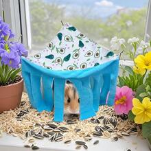 Small Pet Hideaway House, Hanging Corner Hideout For Small Animals, Cozy Corner Pet Hammock Tent, Washable Play & Resting Habitat For Hamsters, Ferrets, Squirrels, Sugar Gliders, Chinchillas, Rabbits, Hedgehogs (Exclusive Pattern) - Multicolor - View 48