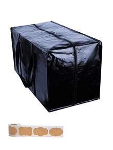 4个加厚耐用的圣诞树收纳袋，为您的圣诞树和装饰品提供充足的空间，大号可重复使用的衣柜整理袋，带拉链和结实提手。 - 黑色 - 查看 9