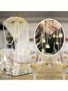 500cm 246,06cm/4mm/6mm Guirlanda de Contas de Pérola Branca Falsa Ornamento de Moda, Pérolas Decorativas, Fios de Pérola Branca Elegantes e Bonitos, Rolo de Contas de Pérola para Decoração de Casamento, Festa de Aniversário, Joias, Acessórios, Decoração de Bolo, Topo de Bolo, Ferramentas de Decoração de Bolo (O Embalagem do Produto é Aleatória)