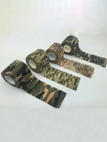 3Rolls Elastic Bandage Tape With Camo Patterns, Self-Adhesive Stretchable Sports And Pet Wrap, Durable Non-Woven Fabric For Gym - Multicolor - View 4