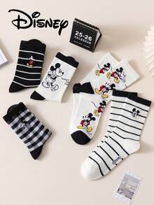 Disney 5/1 Pair Authentic Embroidered Mickey Mouse New Year Gift Socks, Cartoon Christmas Embroidered Socks, New Year Animated Socks For Men, Novelty And Interesting Socks - Multicolor - View 5