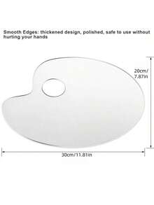 1pc/2pcs Transparent Acrylic Palette, For Watercolor, Oil Painting, Nail Art And Makeup, Non-Stick Easy To Clean Oval Artist Mixing Tray, Suitable For Acrylic And Oil Paint, Crafts, Back To School