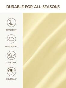 1pc Solid Color Fitted Sheet - 100% Polyester, Soft Yellow, 9.84 Inch/25cm Deep Pocket - Hypoallergenic, Machine Washable, Suitable For Dorm And Guest Room (Pillowcase Not Included), Bedding, Dorm, Vibrant Color, Oeko-Tex Certified, Light Yellow - Light Yellow - View 4