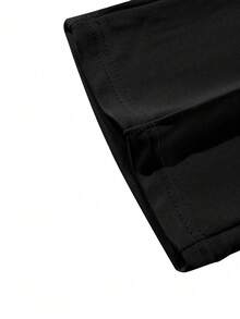 Quần tây ống rộng màu đen dáng rộng cho nam cỡ lớn, phù hợp mặc công sở - màu đen - Xem 5
