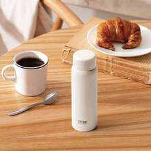 TYESO 1 Piece Mini Pocket Thermal Mug, Stainless Steel, Portable Travel Mug, Back To School, 200ml/7oz Stainless Steel Tea Cup, New Stylish Water Bottle, Mini Portable Car Cup - 白色的 - 查看 10
