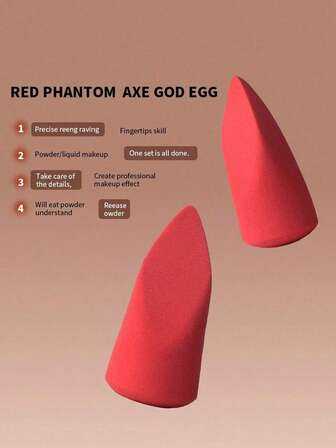 1/3/5개 클래식 레드 메이크업 스펀지, 다양한 모양의 라텍스 프리 물방울 & 앵글 메이크업 블렌더, 레드 실린더 & 물방울 메이크업 스펀지, 스탬핑, 메이크업, 저렴한 가격, 방 장식, 여행, 침실, 메이크업 액세서리, 구형, 메이크업 스펀지, 파우더 퍼프, 메이크업 브러쉬에 적합