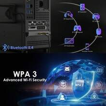 WAVLINK PCIe Network Card,WiFi 7 Tri-Band BE8800 Wireless Adapter,With Bluetooth 5.4,MU-MIMO,WPA3.For Desktop.Game Consol,Computer Accesorries,Windows 10/11(64bit),For PCI-E Slots,Not For AMD Motherboard - Black - View 5