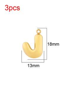 3件套不锈钢A-Z字母吊坠，共26个字母，适用于DIY珠宝制作材料和配件 - 3件字母 - 查看 28