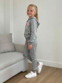 Conjunto Con Pants Deportivos Para Niña  Estilo Casual - Gris - Ver 2