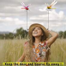 Dragonfly Garden Décor Stakes, Dragonfly Clip On Hat, 3D Fake Dragonflies Deer Or Horse Fly Nature Enemy To Scare Garden Fly Indoor Outdoor (5Pcs(1unit/Color)) - 5pcs 1unit or Color - 查看 3