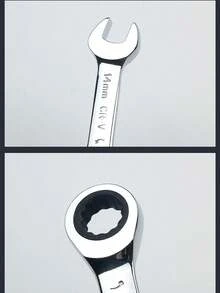 6mm-19mm Short Handle 72-Tooth Ratchet Wrench Socket Set, Nut Repair Tool. Household Short Handle Quick Ratchet Wrench, Mini Combination Open-End & Star Wrench, Bi-Directional Force-Saving Auto Repair Hardware Wrench