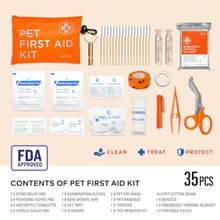 Dog First Aid Kit - Pet Emergency Kit - Water Resistant High Visibility Reflective First Aid Pouch Dog Camping Essentials For Hiking Backpacking Sports Hunting - Red and White - View 3