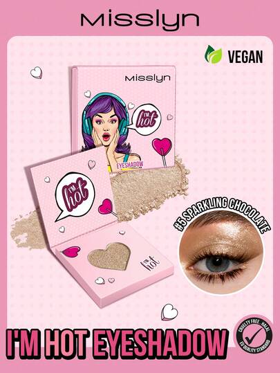 MISSLYN-I'm Hot 眼影，纯色/均匀显色，易于晕染，打造多维眼妆，哑光、珠光、闪片质地，显色度高，持久不脱妆，易于搭配，迷你便携包装，质地柔软