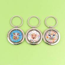 1pc Ox-Shaped Rotating Keychain, Zinc Alloy Pendant Charm Accessory