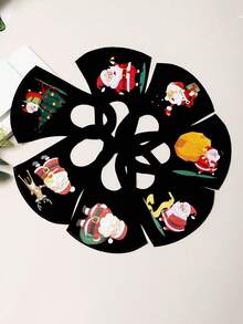 7件套儿童圣诞树、雪人、圣诞老人印花口罩，可爱卡通口罩，男女童通用，圣诞装饰品，儿童面部饰品