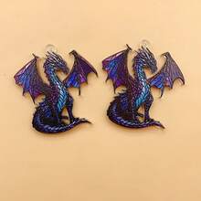 2 Pieces Acrylic Cartoon Dragon Ornaments Necklace Bracelet Earrings Pendant Handmade Accessories|Whimsical Dragon Design|Detailed Dragon Art - 10個 - 查看 6