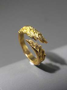 1枚男士简约实用多功能金色翅膀合金戒指