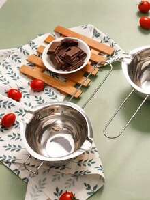 1pc/2pcs BAIJL Stainless Steel Chocolate Melting Pot, Home Use Cheese Butter Heating And Melting Bowl, Kitchen Baking Tools, Outdoor Camping - Multicolor - View 12