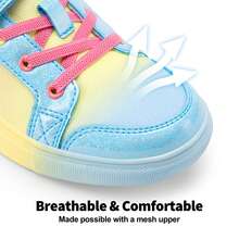 Toddler/Little Kids Rainbow Storybook Sneakers Casual Walking Sneakers Hook Loop School Shoes - 藍色 - 查看 8