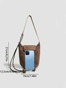 简约时尚斜挎水桶包 女士秋冬新款小众复古休闲风斜挎包 通勤单肩南瓜包 - 彩色 - 查看 10